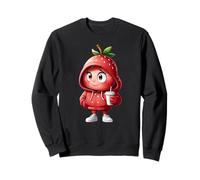Fresa adorable estilo cartoon con café en la mano Sudadera