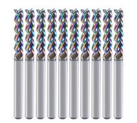 Fresa cuadrada de carburo de 1/8 pulgadas para aplicaciones de cobre y aluminio, 3 flautas, diámetro de corte de 1/8 pulgadas, revestimiento DLC, brocas de enrutador CNC, brocas de fresado final