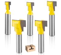 Fresa de 5 piezas, vástago de 8 mm, fresa de ranurado, fresa en T, fresa en T, ranura en T, fresa de madera, fresa en T, juego de fresas de vástago