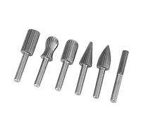Fresa de Acero de Tungsteno, Juego de Fresas de Carburo Sólido de 6 Piezas Fresa Rotativa de Carburo de Tungsteno Lima de Madera Vástago de 6 Mm Pulido de Metales Herramienta de