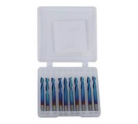 Fresa de carburo cementado 2 flautas Nano revestimiento azul Fondo plano 3,175 mm 10 piezas Herramienta CNC de alta precisión para PCB SMT Molde Fibra plástica Placa de circuito