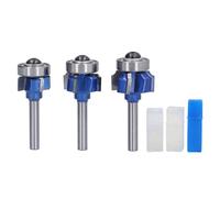 Fresa de carpintería de broca redonda de esquina, 3 piezas, cuchillo de borde de corte, 4 flautas, vástago de 6mm, R1 R2 R3