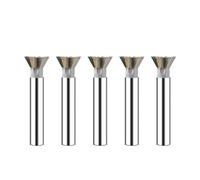 Fresa de cola de milano 5 unids/set fresa de ranura de cola de milano 45 °/55 °/60 ° vástago recto acero de tungsteno duro(55°,40D-20d-6T)