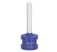 Fresa de corte con brazeo al vacío y punta de diamante, fresa de dedo con rosca M14 para porcelana, cerámica dura, mármol y granito, compatible con amoladora angular. (8 mm)