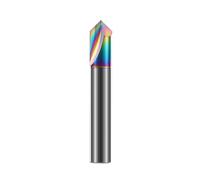 Fresa de extremo chaflán HRC55 90 °, fresa biselado carburo, broca enrutadora en V, herramientas máquina CNC Metal 3-12mm, 1 ud(10x10Dx75Lx90deg)