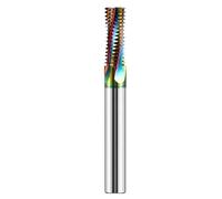 Fresa de hilo un solo diente carburo CNC, 1, 3 dientes completos, M1.2, .6, M2, .5, M3, M4, M5, M6, M8, M10, M12, fresado para acero(DLC aluminum M4X0.7 3F )