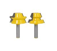 Fresa de inglete de bloqueo de 2 piezas, broca de encolado de 22,5 grados for carpintería, vástago de 12,7 mm, 12 mm y 8 mm.(1I2 inch shank)