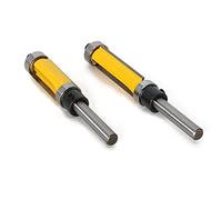 Fresa de madera de 6 mm, broca de fresado de vástago de 1/4 pulgadas, con cortadores de enrutamiento de 2 pulgadas de largo. Características: rodamientos de bolas superiores e inferiores para