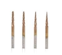 Fresa de punta bola cónica, 1/4 Uds., recubierta TiCN, 2 flautas, broca grabado vástago 3.175mm, cortador CNC, fresa madera(4pcs R0.25-R1.0)