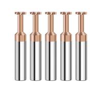 Fresa de ranura en T 5 unids/set, fresa con ranura en T de carburo, diámetro: 3-10mm, Herramientas CNC, acero de tungsteno, for Metal(D8x60L Coating,H1.5)