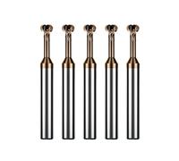 Fresa de ranura en T 5 unids/set fresa tipo T con ángulo R de arco superior e inferior, longitud: 50mm, diámetro del vástago: 4mm(Steel,4R1x2x1.9x25NL)