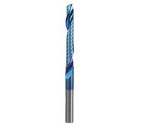 Fresa de una sola flauta de acero de tungsteno, fresa en espiral con revestimiento nano azul, fresa de vástago recto para madera, plástico y aluminio, 4 × 28 × 55 mm