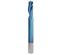 Fresa de una sola flauta espiral con recubrimiento nano azul, herramienta de corte CNC para tallado de ranuras planas, mecanizado de piezas de trabajo, 4 x 12 x 40