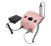 Fresa de uñas eléctrica, fresa para manicura y pedicura, juego con 5 brocas, pedal de pie, 0-35000 rpm, velocidad ajustable, para salones, estudios en casa, color rosa, 14,5 x 13 x 9 cm