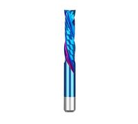 Fresa de vástago de 3,175-12 mm, corte hacia arriba y hacia abajo, herramienta de fresado de compresión en espiral de dos flautas for fresadora CNC de madera(Nano Blue Coated,3.175x15x45L)