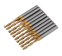 Fresa de vástago de carburo de tungsteno con revestimiento de titanio, fresa de doble ranura, juego de fresas CNC de 3,175 mm, vástago de 2 mm de diámetro de borde de corte
