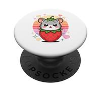 Fresa Dulce Ratón Kawaii Corazones Arcoiris PopSockets PopGrip Adhesivo