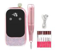 Fresa eléctrica profesional de uñas, 45000 RPM Lima de uñas eléctrica para uñas de gel, Recargable portátil Eléctrico Fresa de Uñas Indicador LED, Dirección de rotación F/R ajustable