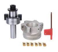 Fresa facial de 80 mm con soporte de eje FMB27, insertos APMT1604 compatibles, interfaz R8 / NT40 / MTB3, torno CNC y herramienta de fresado (MTB2-FMB27+80 cabezal de cortador)