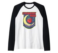 Fresa Fase Lunar Ciclo Lunar Amante Completo Solsticio de Verano Camiseta Manga Raglan
