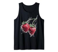 Fresa Fruta Motivo Retrato Gráfico Ilustración Camiseta sin Mangas