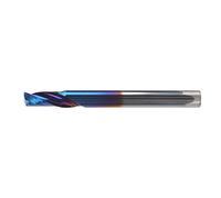 Fresa helicoidal de acero de tungsteno de una ranura, fresa de corte CNC con recubrimiento azul nanotecnológico, fresa para router de 4 x 8 x 40 mm para grabado en madera, plástico