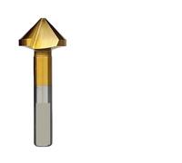 Fresa para biseles de 90° Avellanador de 90 grados de acero de alta velocidad, herramienta de fresado de metal for biselado, cortador de 1 flauta y 3 flautas(Titanize,5PCS 16.5MM_1 FLUTE_ROUND)