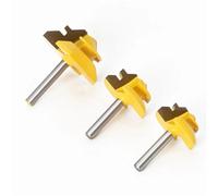 Fresa para lengüetas y ranuras, Broca for enrutador de inglete con bloqueo 45 grados, 3 piezas vástago 1/4 pulgada y 6 mm(3pcs 6mm Shank)