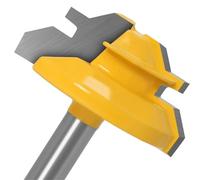 Fresa para lengüetas y ranuras, Broca for enrutador de inglete con bloqueo 45 grados, 3 piezas vástago 1/4 pulgada y 6 mm(6x38.1mm)