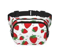 Fresa,Riñonera Cuadrada de Doble Capa, Bolso de Viaje, Bolso Informal para el Pecho.