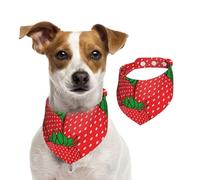 Fresa roja,Pañuelo con Babero para Mascotas, pañuelo para Perros y Gatos, Babero de Toalla, Bufanda Ajustable para Mascotas,M