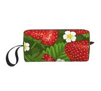 Fresa y Flor, Bolsa de Maquillaje Bolsa de cosméticos Bolsa de artículos de tocador de Viaje portátil Bolsa de Maquillaje