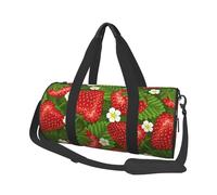 Fresa y Flor, Bolsa de Viaje de Gran Capacidad, Bolso Redondo, Bolsa de Viaje Deportiva, Bolsa de Mano, Bolsa de Fitness