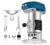 Fresadora a Batería Compatible con Batería Makita 18V/21V, sin Batería | 800W Recortadora de Bordes,Recortadora sin Escobillas,5 Velocidades,30000 rpm,Pinzas 6/6.35/8mm,Profundidad de Corte 6-8mm