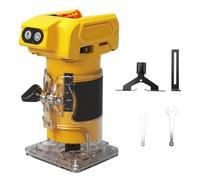Fresadora con batería compatible con batería Dewalt de 18 V, 800 W, juego de fresa de bordes sin escobillas con 5 velocidades, pinza de sujeción de 6,35 mm, 30000 rpm, fresa de madera inalámbrica para