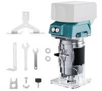Fresadora con batería compatible con batería Makita de 18 V, 5 velocidades, 800 W/30000 RPM, fresadora con una mano, para trabajar la madera (sin batería)