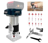 Fresadora con batería para Bosch GBA 18 V/ProCORE18 V, 800 W, fresadora sin escobillas con 5 velocidades, 10.000 - 30.000 rpm, fresadora de 18 V, fresa de borde con batería con 15 fresas de 1/4