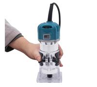 Fresadora de cantos de 800 W, 10000 - 30000 rpm, 6 velocidades, para fresadora de madera, trabajo de muebles, ranuras, taladro, manualidades (azul)
