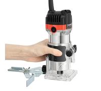 Fresadora de cantos de 800 W, 30000 r/min, 6 marchas, fresadora con una mano, cabezal tensor de 7,54 mm, diámetro interior de 2 cm, profundidad de procesamiento con guía recta, adecuado para fresado