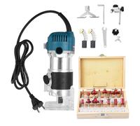 Fresadora de madera de una mano, 800 W, 6,35 mm, eléctrica, 40.000 rpm, fresadora de mano, fresadora de madera eléctrica de mano con 15 piezas para carpintería de bricolaje