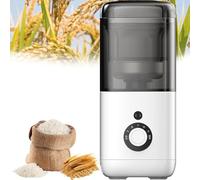 Fresadora eléctrica de arroz, separador automático de salvado de arroz de 480 ml con precisión de fresado de 7 engranajes y temporizador inteligente, peladora de trigo portátil de 300 W para el hogar