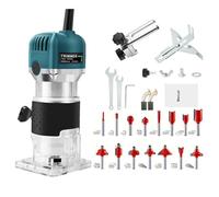 Fresadora eléctrica de madera con una sola mano, 1000 W, 30000 rpm, con 15 cabezales de fresado, 6 velocidades, fresadora con cierre rápido, ligero, resistente al polvo, motor de cobre