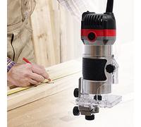 Fresadora eléctrica de madera de 1/4 pulgadas, 800 W, 6,35 mm, para biselado, ranurado, acabado de superficies, corte curvo, lona
