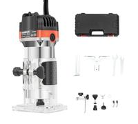 Fresadora eléctrica para bordes de madera, 800 W, fresadora profesional para trabajar la madera, con base transparente y guía de montaje