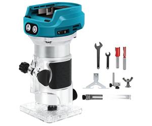 Fresadora Eléctrica para Madera compatible con M-akita de 18 V, 1300 W Brushless Recortadora Inalámbrica Cortadora de Madera Enrutador con 6 velocidades, recortador de madera con batería (sin batería)