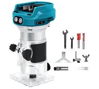 Fresadora Eléctrica para Madera compatible con Makita de 18 V | 1300 W Brushless Recortadora Inalámbrica Cortadora de Madera Enrutador con 6 velocidades, recortador de madera