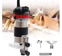 Fresadora eléctrica profesional, 800 W, fresadora de cantos eléctrica, recortadora manual, 1/4 pulgadas, 1/4 pulgadas, máquina laminadora, router con llave inglesa para acabado superficial, corte por