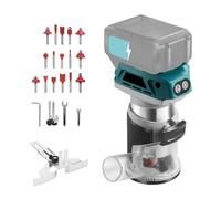 Fresadora Inalámbrica Compatible con Batería Makita de 18V, Herramienta Fresadora de Madera Inalámbrica de 6 Velocidades 800W 30000 RPM, Fresadora Madera Sin Escobillas (Herramienta Desnuda)