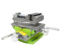 Fresadora, Mesa de trabajo compuesta de aleación de aluminio con base giratoria y mordaza de corredera transversal 2 en 1 for fresado y taladrado.