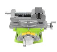 Fresadora, Mesa de trabajo compuesta de aleación de aluminio con base giratoria y mordaza de precisión 2 en 1 for fresado y taladrado.